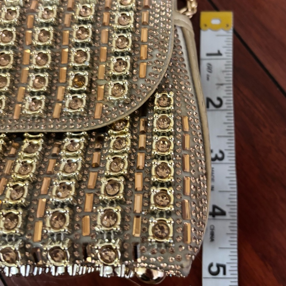 Embellished Gold-Tone Chain Crossbody Bag - Picture 7 of 8